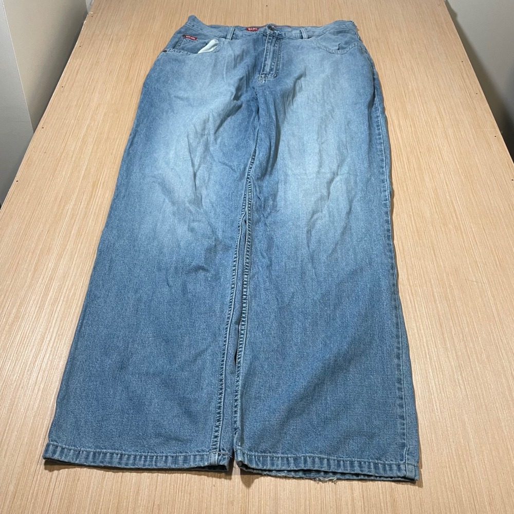 Ecko Unltd Jeans Mens 38 Light Wash Wide Leg Baggy Streetwear Denim Foundry